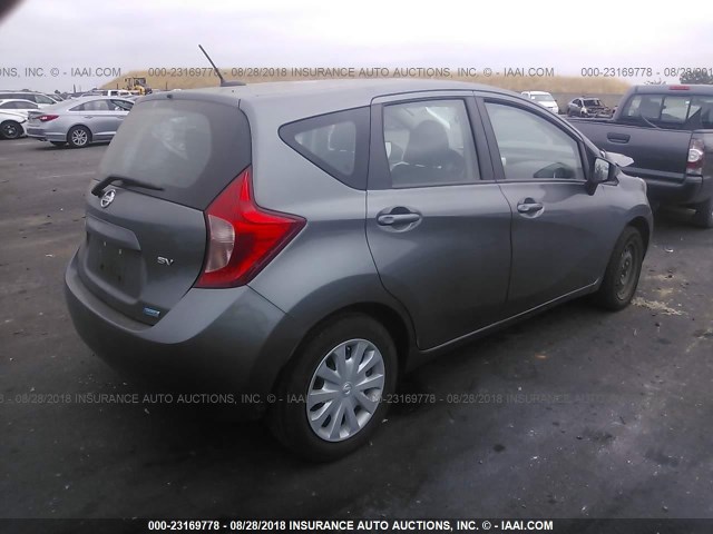 3N1CE2CP1GL354077 - 2016 NISSAN VERSA NOTE S/S PLUS/SV/SL/SR GRAY photo 4