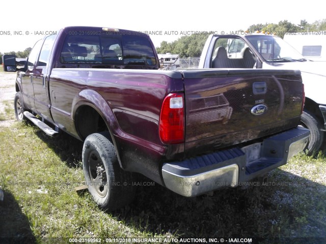 1FTWW31R38EC02238 - 2008 FORD F350 4X4 CREWCAB SRW SUPER DUTY RED photo 3