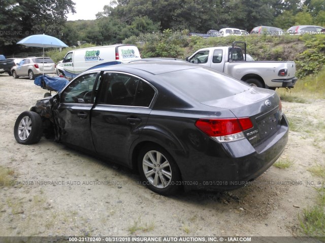 4S3BMBG67B3239288 - 2011 SUBARU LEGACY 2.5I PREMIUM GRAY photo 3