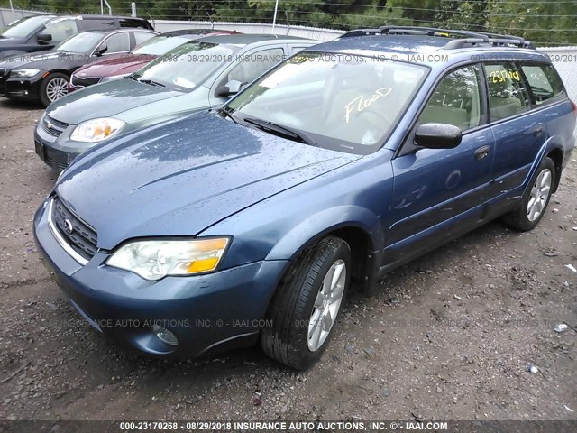 4S4BP61C976306925 - 2007 SUBARU LEGACY OUTBACK 2.5I BLUE photo 2