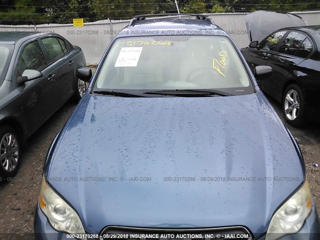 4S4BP61C976306925 - 2007 SUBARU LEGACY OUTBACK 2.5I BLUE photo 6