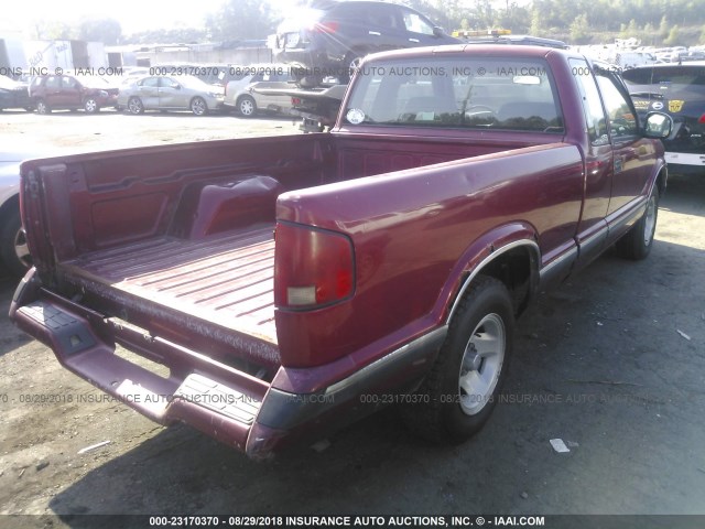 1GCCS19X6T8185948 - 1996 CHEVROLET S TRUCK S10 MAROON photo 4