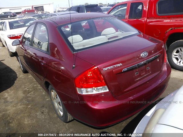 KNAFE121475415954 - 2007 KIA SPECTRA EX/LX RED photo 3