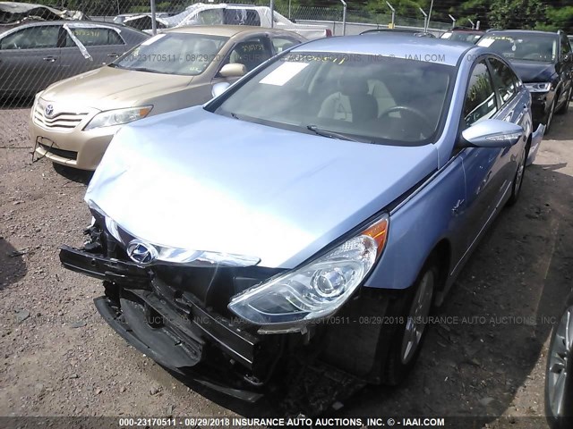 KMHEC4A46CA027686 - 2012 HYUNDAI SONATA HYBRID Light Blue photo 2