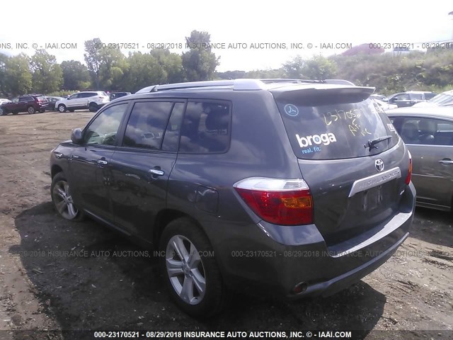 JTEDK3EH7A2156078 - 2010 TOYOTA HIGHLANDER LIMITED GRAY photo 3