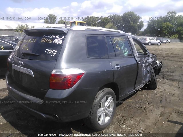 JTEDK3EH7A2156078 - 2010 TOYOTA HIGHLANDER LIMITED GRAY photo 4