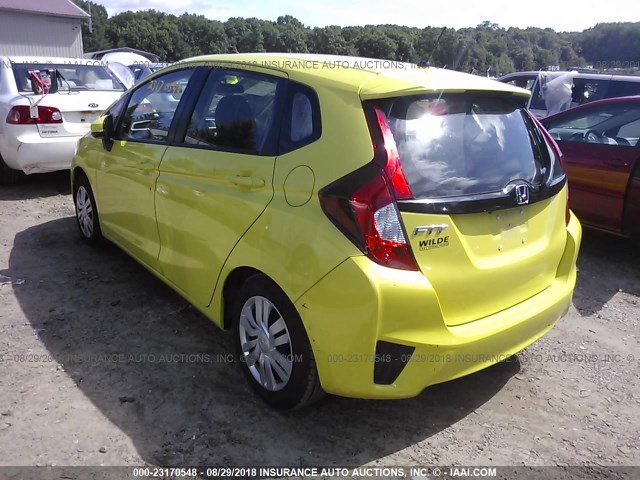 JHMGK5H59GX028854 - 2016 HONDA FIT LX YELLOW photo 3