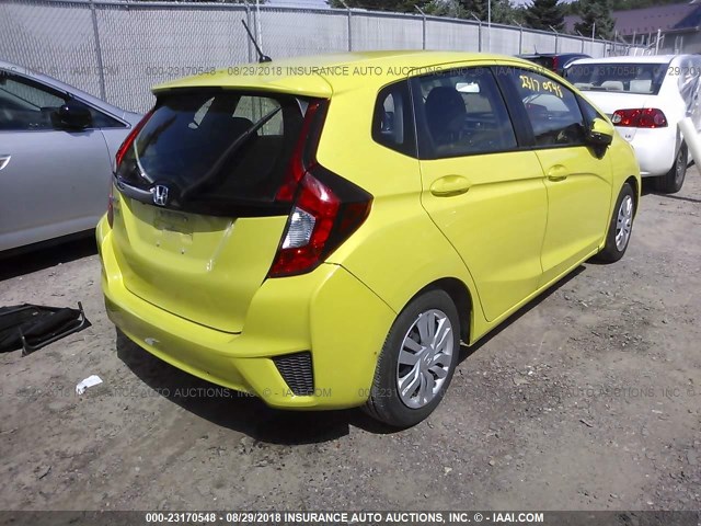 JHMGK5H59GX028854 - 2016 HONDA FIT LX YELLOW photo 4