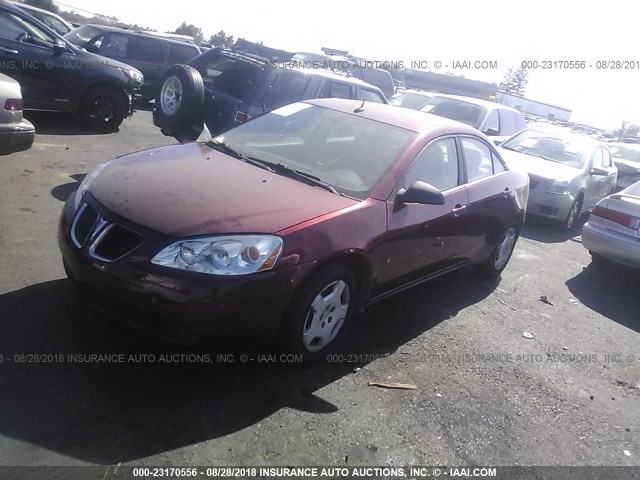 1G2ZF57B284175644 - 2008 PONTIAC G6 VALUE LEADER/BASE BURGUNDY photo 2