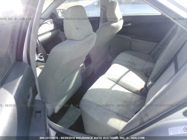 4T1BF1FK5CU573362 - 2012 TOYOTA CAMRY SE/LE/XLE SILVER photo 8