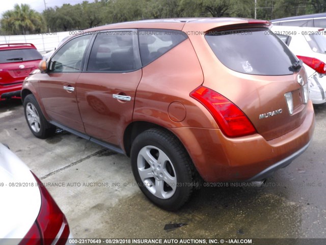 JN8AZ08T84W215982 - 2004 NISSAN MURANO SL/SE ORANGE photo 3