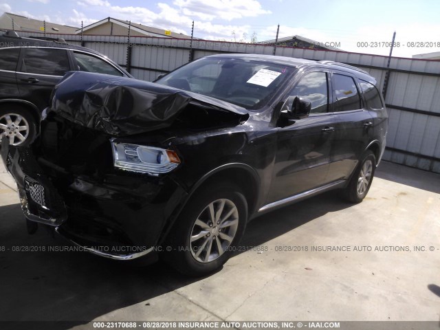 1C4RDJAG7HC766508 - 2017 DODGE DURANGO SXT BLACK photo 2