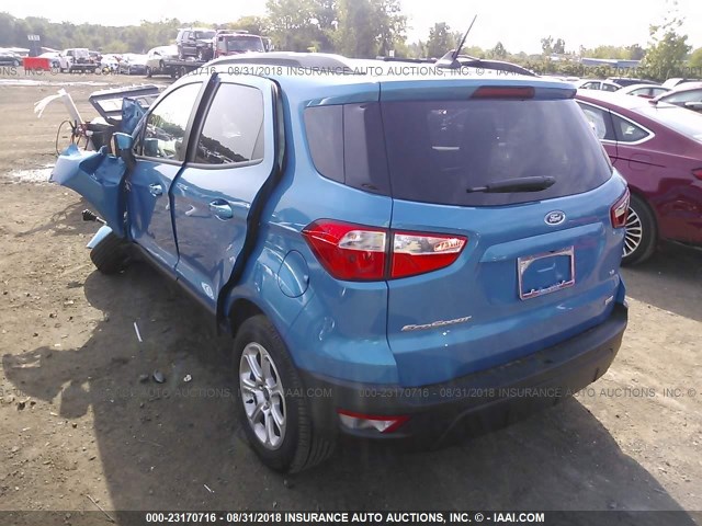 MAJ3P1TE0JC191835 - 2018 FORD ECOSPORT SE BLUE photo 3
