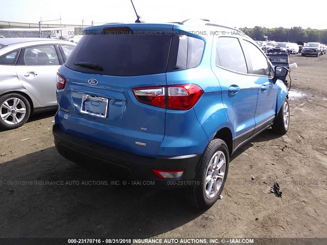 MAJ3P1TE0JC191835 - 2018 FORD ECOSPORT SE BLUE photo 4