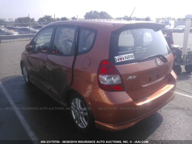 JHMGD376X7S055180 - 2007 HONDA FIT S 橙色 照片 3