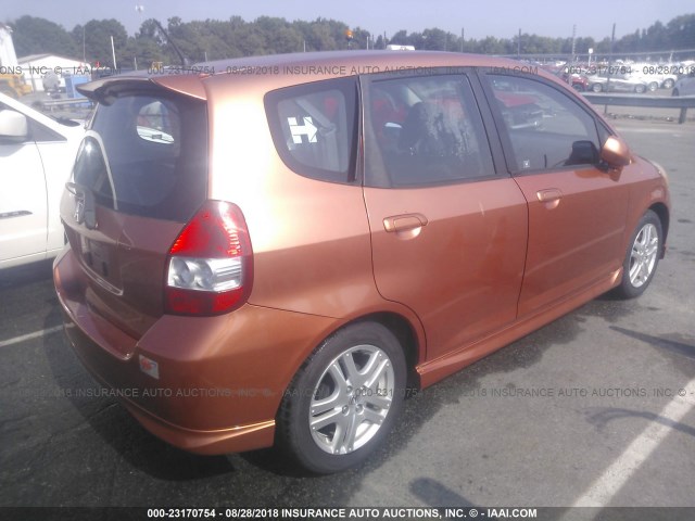 JHMGD376X7S055180 - 2007 HONDA FIT S 橙色 照片 4