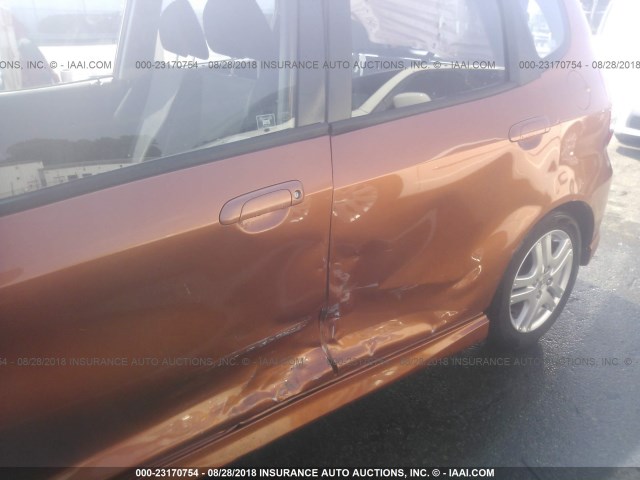 JHMGD376X7S055180 - 2007 HONDA FIT S 橙色 照片 6