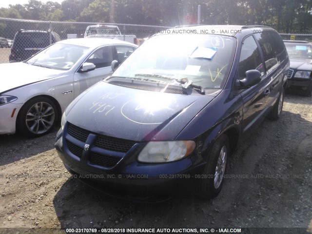 2B4GP34362R714849 - 2002 DODGE GRAND CARAVAN EL BLUE photo 2