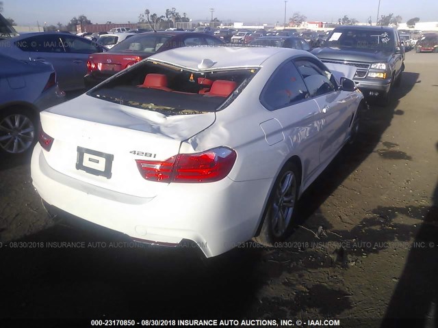 WBA3N7C54EF718215 - 2014 BMW 428 I WHITE photo 4