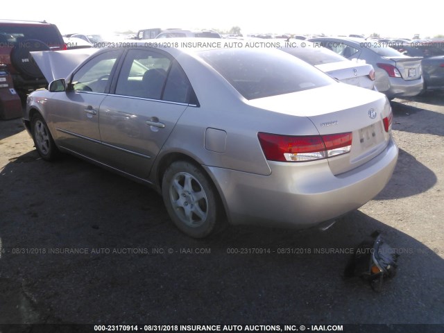 5NPEU46F86H109492 - 2006 HYUNDAI SONATA GLS/LX BEIGE photo 3