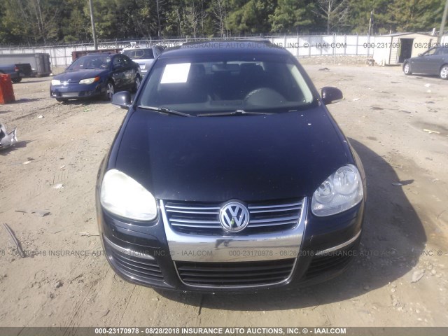 3VWEF71K07M150692 - 2007 VOLKSWAGEN JETTA WOLFSBURG BLACK photo 6