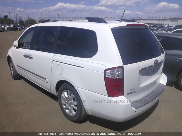 KNDMH4C34A6348616 - 2010 KIA SEDONA EX WHITE photo 3