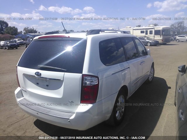 KNDMH4C34A6348616 - 2010 KIA SEDONA EX WHITE photo 4