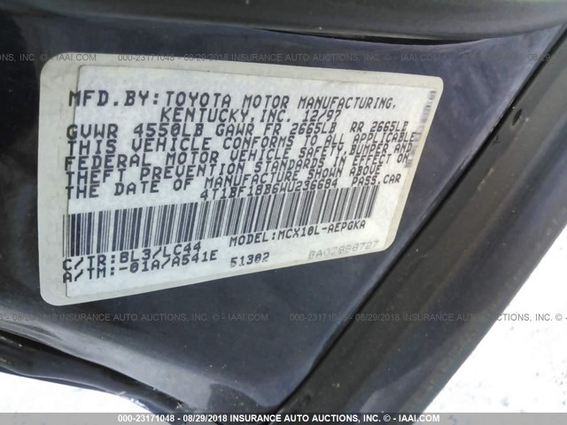 4T1BF18B6WU236684 - 1998 TOYOTA AVALON XL/XLS BLUE photo 9