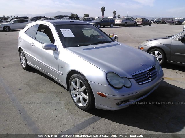 WDBRN40J33A535751 - 2003 MERCEDES-BENZ C 230K SPORT COUPE SILVER photo 1