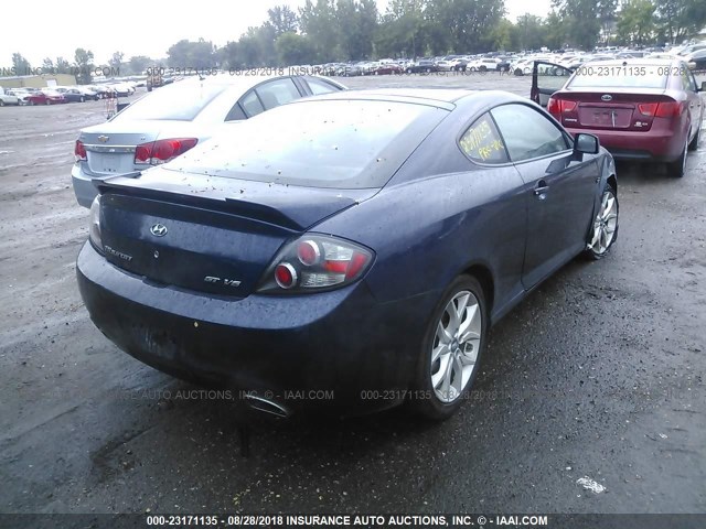 KMHHN66F98U282030 - 2008 HYUNDAI TIBURON GT/SE/GT LIMITED BLUE photo 4