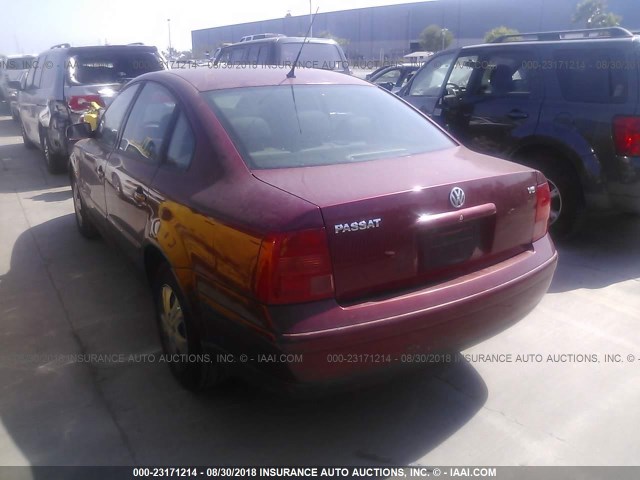 WVWMD63B3XE106607 - 1999 VOLKSWAGEN PASSAT GLS BURGUNDY photo 3