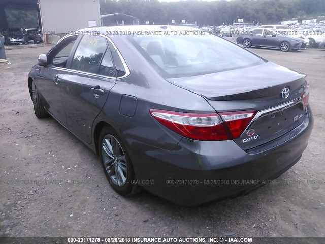 4T1BD1FK1FU152989 - 2015 TOYOTA CAMRY HYBRID/LE/XLE/SE GRAY photo 3