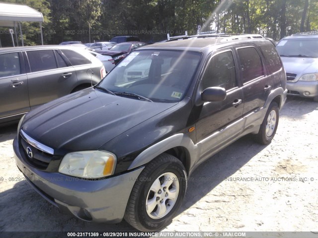 4F2YU081X2KM18593 - 2002 MAZDA TRIBUTE LX/ES BLACK photo 2