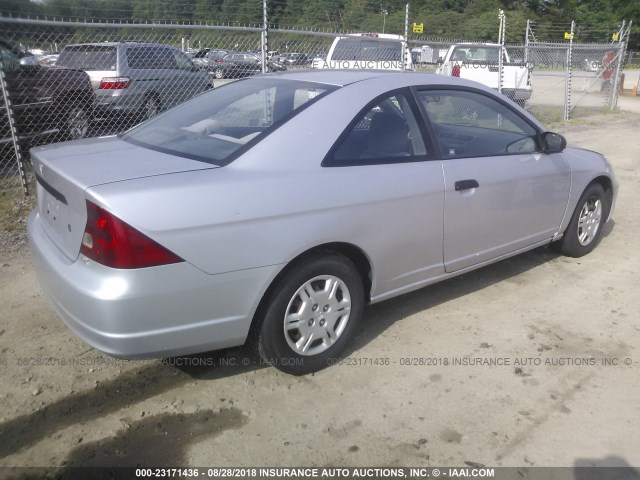 1HGEM21211L110966 - 2001 HONDA CIVIC DX SILVER photo 4