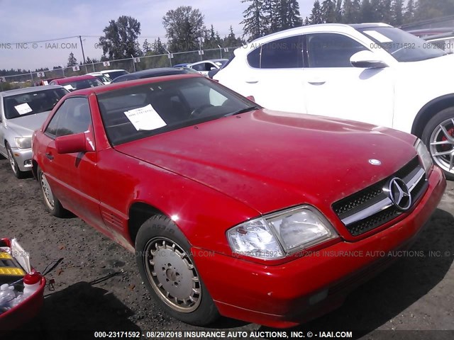 WDBFA66E5NF061943 - 1992 MERCEDES-BENZ 500 SL RED photo 1