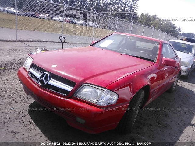 WDBFA66E5NF061943 - 1992 MERCEDES-BENZ 500 SL RED photo 2