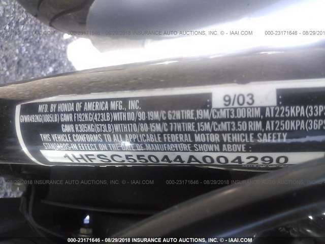 1HFSC55044A004290 - 2004 HONDA VTX1300 C GRAY photo 10