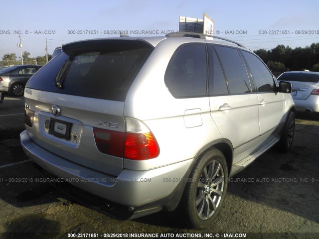 WBAFB33571LH17248 - 2001 BMW X5 4.4I SILVER photo 4