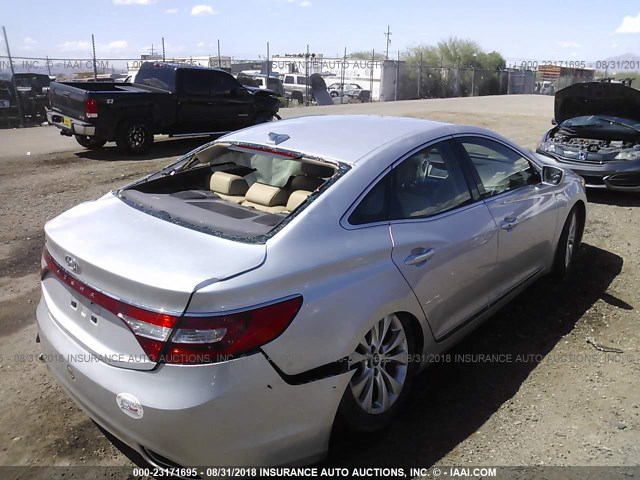 KMHFG4JG0DA284489 - 2013 HYUNDAI AZERA SILVER photo 4