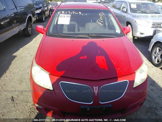 5Y2SN63L65Z410193 - 2005 PONTIAC VIBE GT RED photo 6