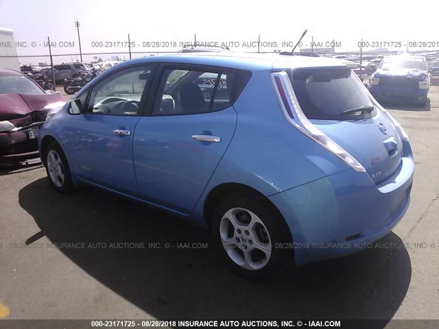 1N4AZ0CP9EC334042 - 2014 NISSAN LEAF S/SV/SL BLUE photo 3