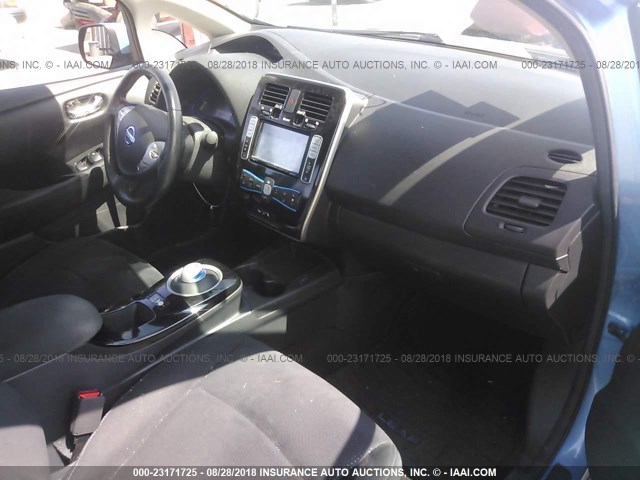 1N4AZ0CP9EC334042 - 2014 NISSAN LEAF S/SV/SL BLUE photo 5