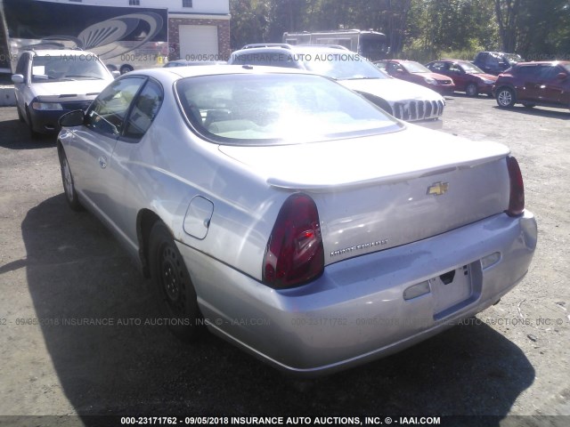 2G1WM16K069259494 - 2006 CHEVROLET MONTE CARLO LT SILVER photo 3