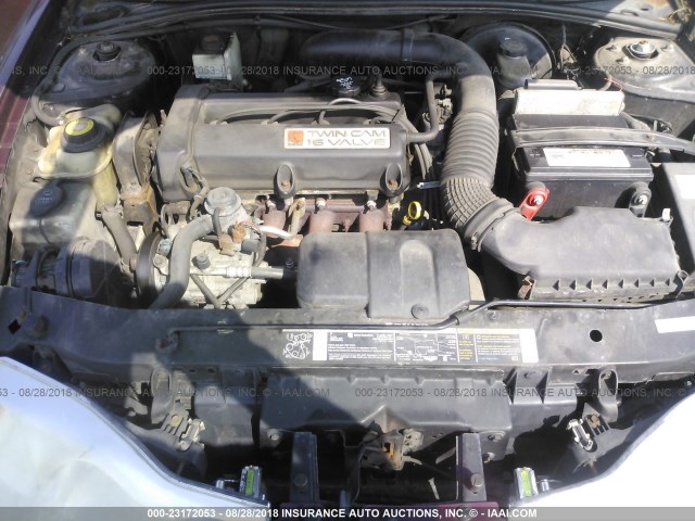 1G8ZY127X2Z247602 - 2002 SATURN SC2 BURGUNDY photo 10