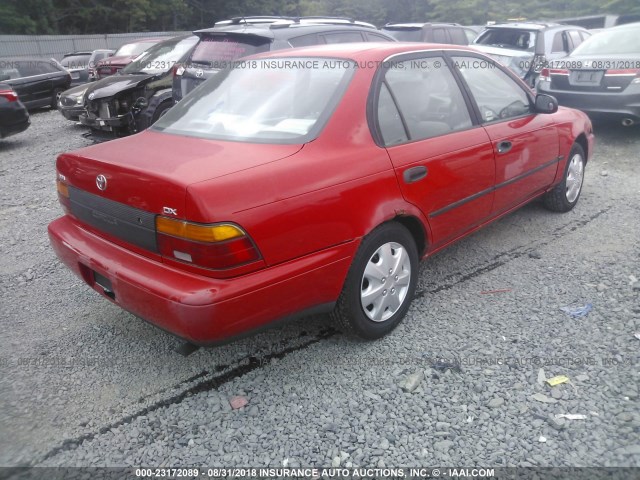 2T1AE09B7RC043795 - 1994 TOYOTA COROLLA LE/DX წითელი ფოტო 4