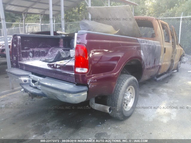 1FTSW31P94EA94165 - 2004 FORD F350 SRW SUPER DUTY MAROON photo 4