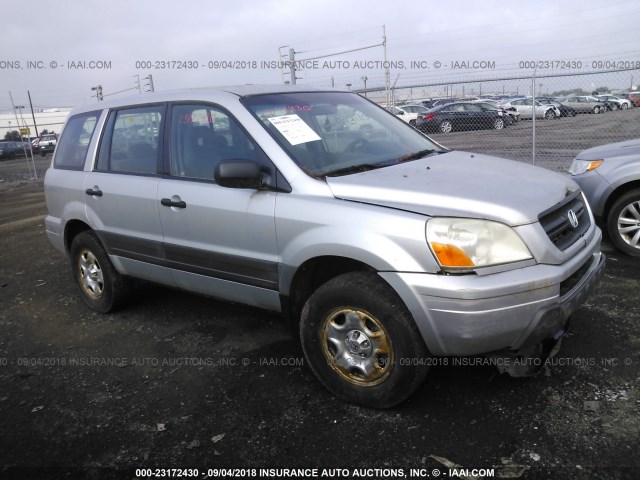 2HKYF181X5H558758 - 2005 HONDA PILOT LX SILVER photo 1