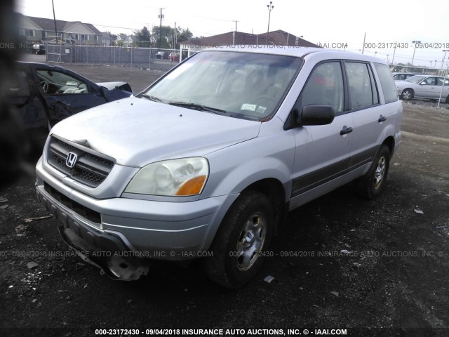 2HKYF181X5H558758 - 2005 HONDA PILOT LX SILVER photo 2