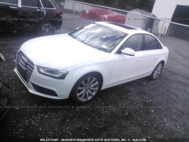 WAUFFAFL8DN007736 - 2013 AUDI A4 PREMIUM PLUS WHITE photo 2