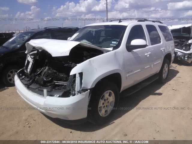 1GNSCBE01DR288303 - 2013 CHEVROLET TAHOE C1500 LT WHITE photo 2